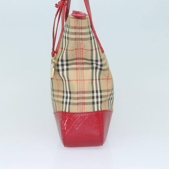 Burberry Nova Check Tote Bag Canvas Beige Red - Picture 2 of 16